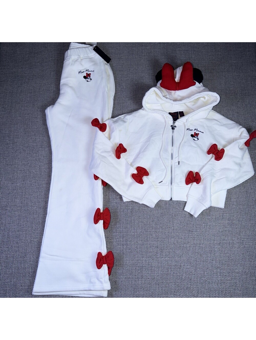Disney Forever 21 Miss Minnie Mouse Hoodie Pants Set Women Size Small NWT